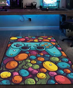 Elevate Your Gaming Space with Personalized Shufflezone Game Room Rug for Teen Boys