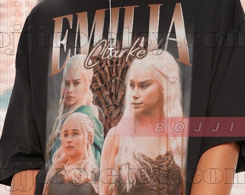 Emilia Clarke Khaleesi Dragon Tee - Vintage Homage of Euphemia Rose Shirt for Fans - Image 2