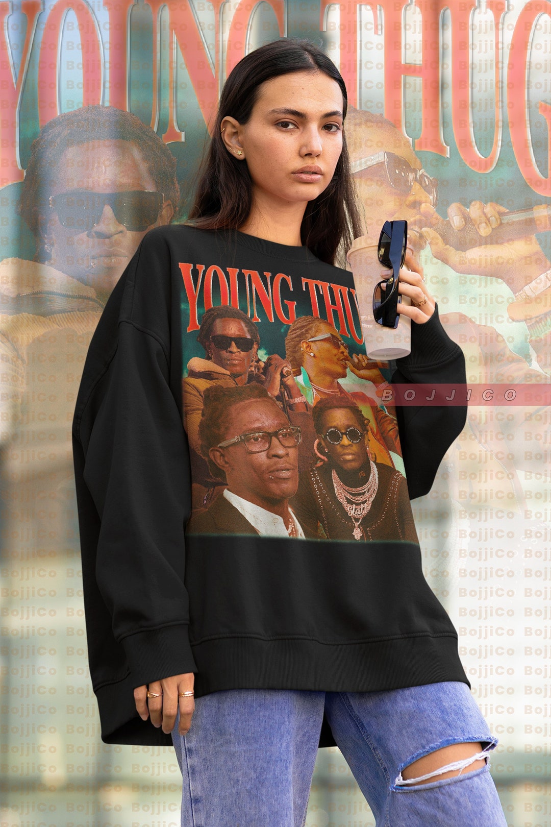 Essential Rapper Tee Shirt Graphic Sweatshirt - Young Thug Homage Sweater