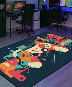 Fade -Resistant Gamer Rug for Teen Boys Room - Unique Gamer Gift for Boys