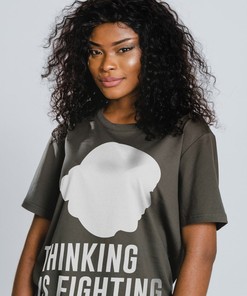 Feminist Author Writer Literary Shirt - Thinking Is Fighting T-Shirt with Positive Message