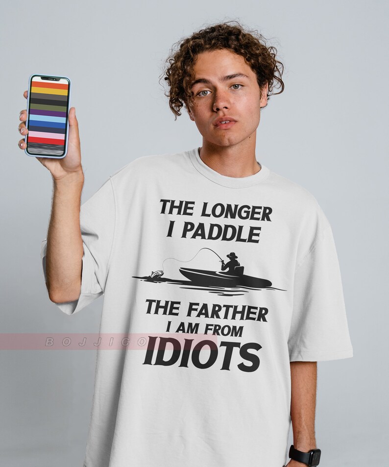Fishing Tee for Men, Paddler Fishing T-Shirt, Funny Fisherman Shirt, Hooker on the Weekends, Gift for Fans - Image 3