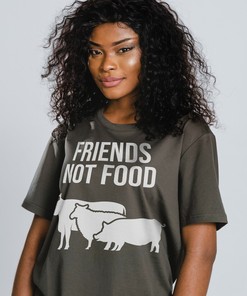 Friends Not Food Vegan T-Shirt - Gift for Animal Lovers and Vegans
