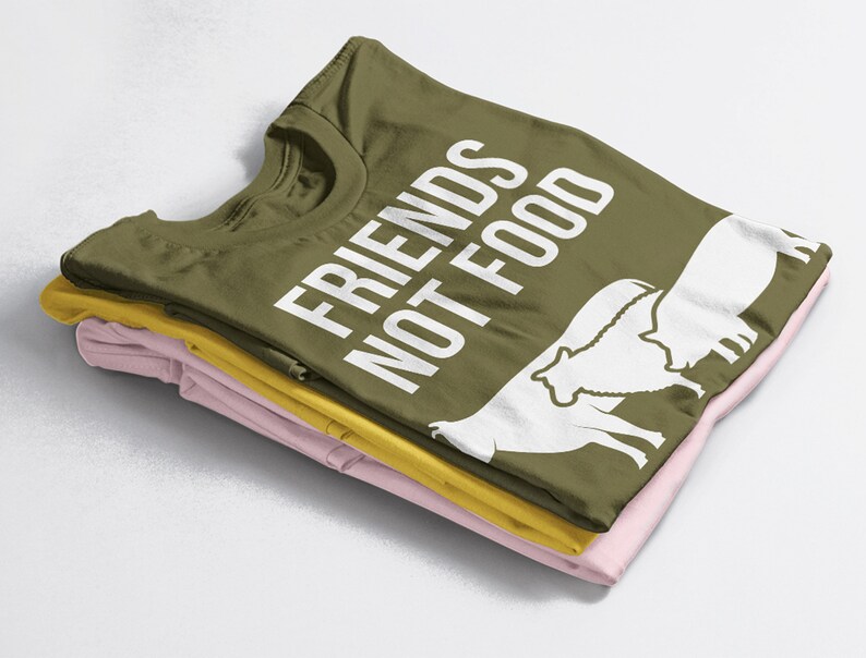 Friends Not Food Vegan T-Shirt - Gift for Animal Lovers and Vegans - Image 4