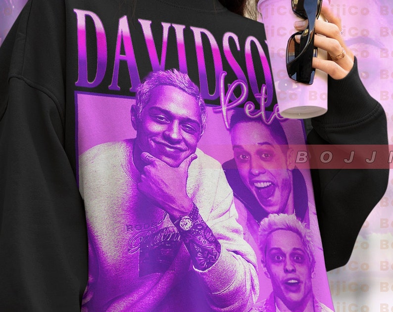 Funny Comedian Pete Davidson Unisex Sweatshirt and Retro Tee - Image 2