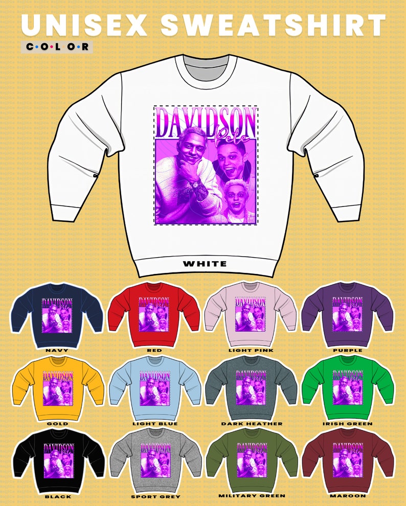 Funny Comedian Pete Davidson Unisex Sweatshirt and Retro Tee - Image 3