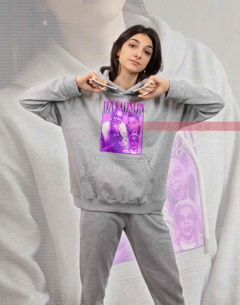 Funny Comedian Pete Davidson Unisex Sweatshirt and Retro Tee - Image 4