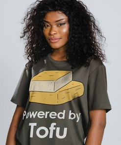 Funny Vegan Shirt, Gifts For Vegan, Powered By Tofu Unisex Shirt