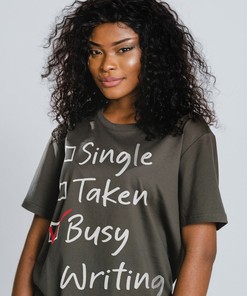 Funny Writer Unisex Tee - Busy Writing Tee with Novel Writing Print, Great Gift for Writers, Novelist Shirt or Author Shirt