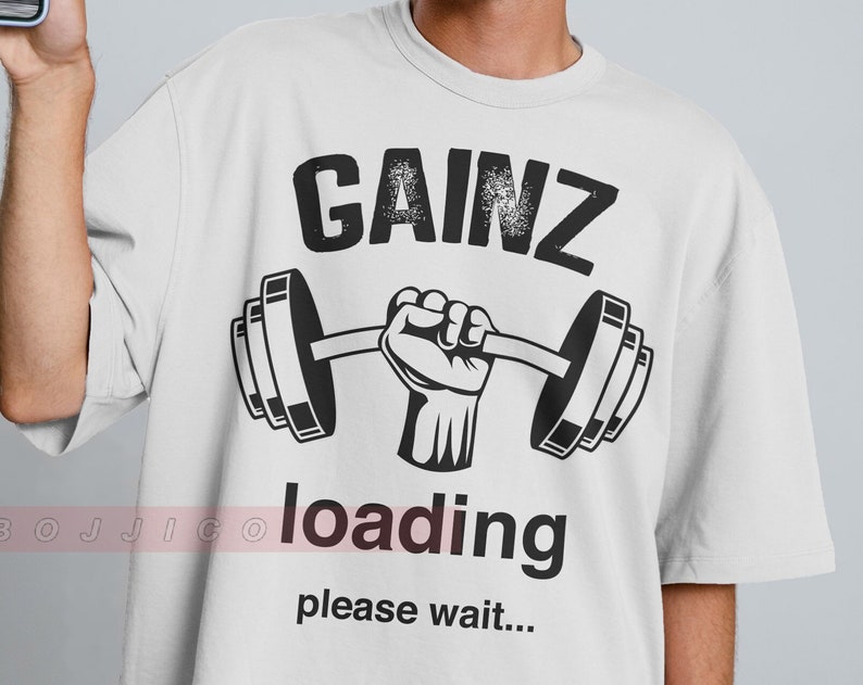 Gainz Loading Weightlifting Unisex Tee, Weightlifter Gift for Fans - Image 2