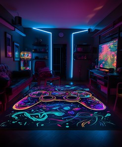 Game On with Personalized Gaming Rugs for Boys Bedrooms - Full Size Area Rugs Available