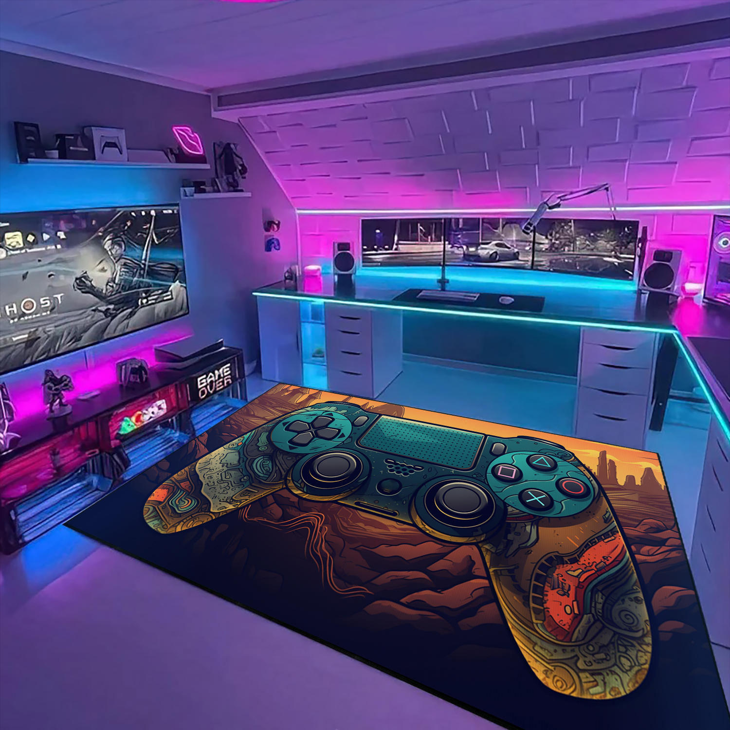 Game Room Area Rugs for Boys Room - Personalize with Your Name or Quotes - Gift for Kids