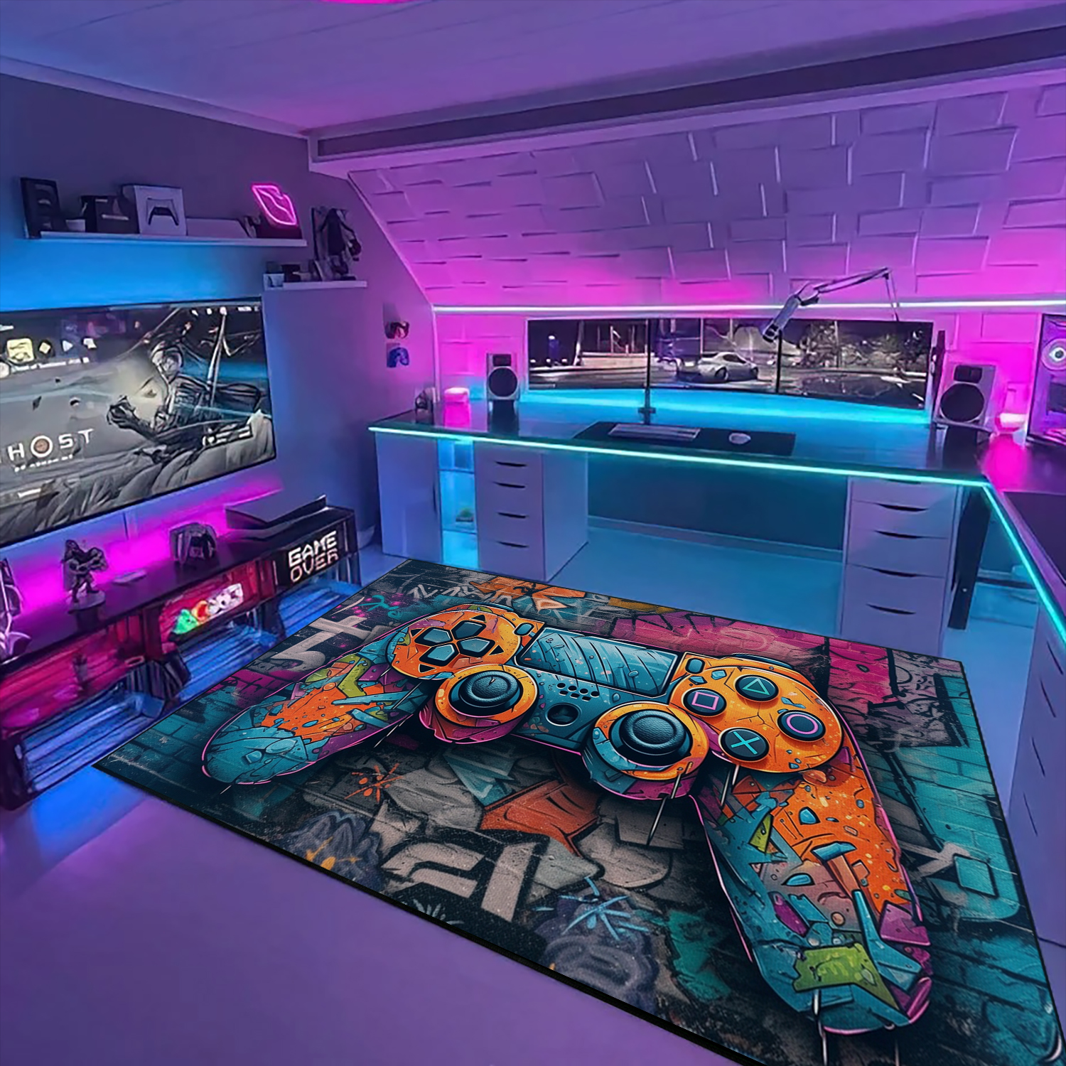 Game Room Carpet - Customize Your Own Game Controller Area Rugs - Suitable for Home Decoration
