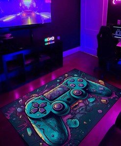 Game Room Carpet - Gamer Rug for Bedroom - Personalized with Your Name or Quotes