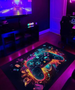 Game Room Carpet - Gamer Rug for Bedroom - Personalized with Your Name or Quotes - Suitable for Home Decoration