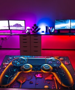 Game Room Carpet - Personalized Game Controller Area Rugs - Gift for Kids, for Boys