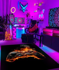 Game Room Carpet with Controller Design - Personalized Area Rug for Teen Boys - Perfect for Home Decoration M03