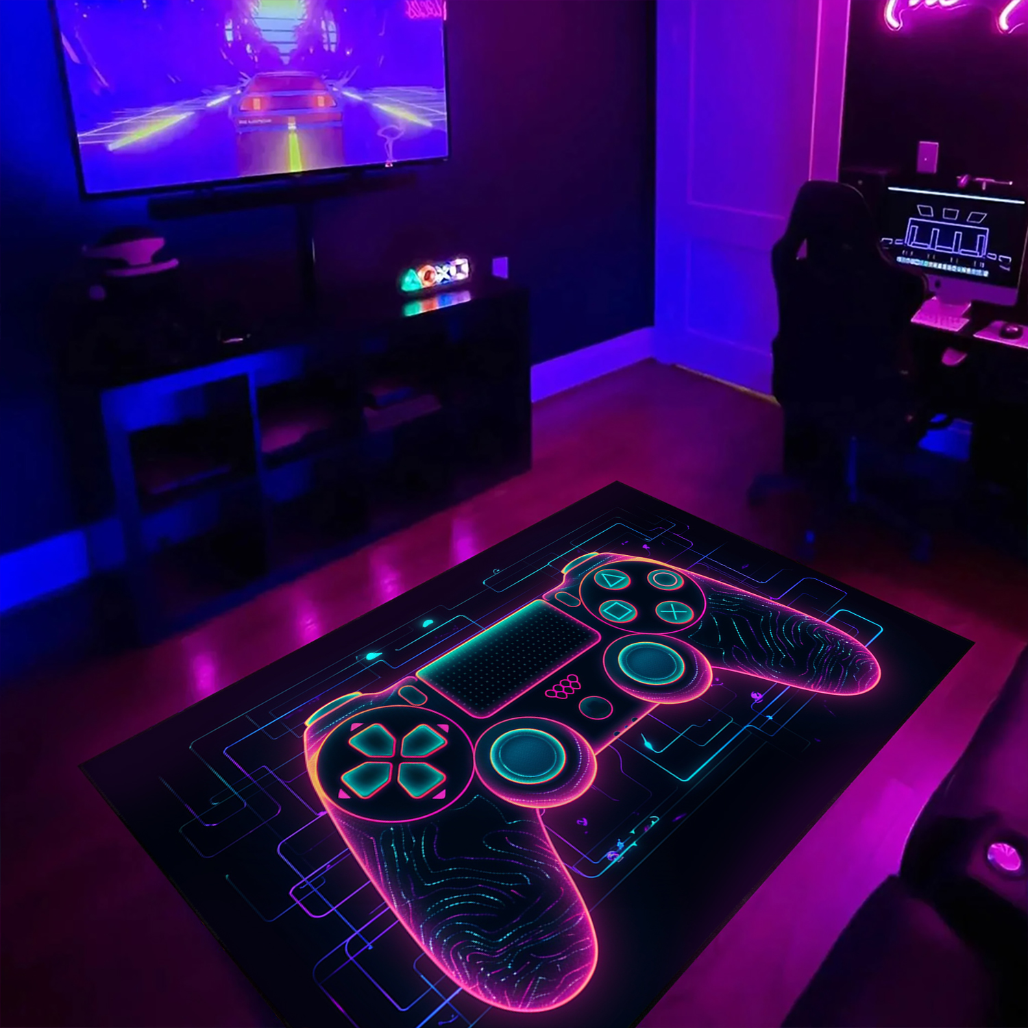 Game Room Decor For Boys - Gamer Rug for Bedroom - Personalized with Your Name or Quotes - Suitable for Home Decoration