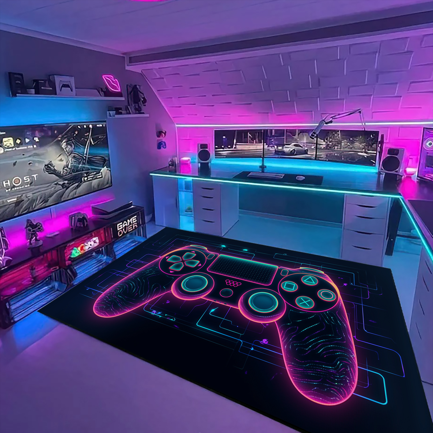 Game Room Decor For Boys - Gamer Rug for Bedroom - Personalized with Your Name or Quotes - Suitable for Home Decoration - Image 4