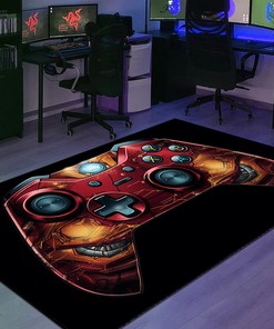 Game Room Themed Area Rug for Kids - Custom Gamer Carpet M64