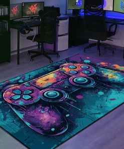 Game Room Themed Area Rugs - Personalize with Your Name or Quotes - Gift for Kids, for Boys