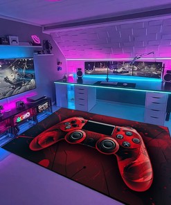 Game Room Themed Area Rugs - Personalize with Your Name or Quotes - Suitable for Home Decoration - Gift for Kids, for Boys