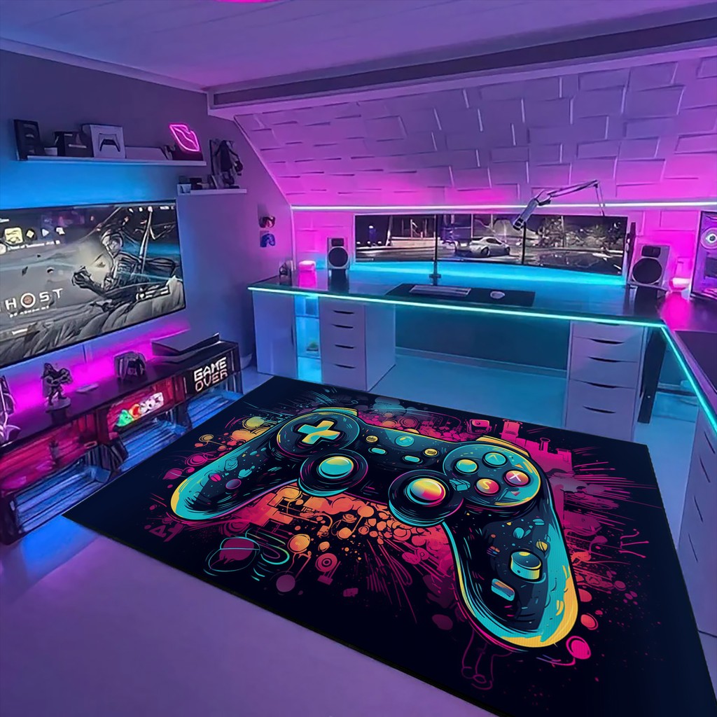 Game Room Themed Area Rugs - Personalized Gaming Rug for Boys Room ...