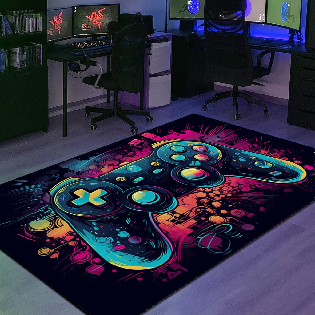 Game Room Themed Area Rugs - Personalized Gaming Rug for Boys Room ...