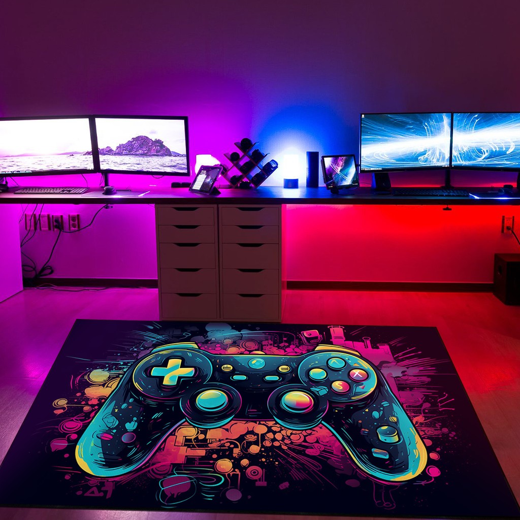 Game Room Themed Area Rugs - Personalized Gaming Rug for Boys Room ...