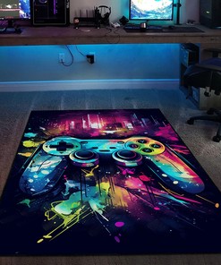 Game Room Themed Area Rugs for Boys with Gaming Rugs for Bedrooms