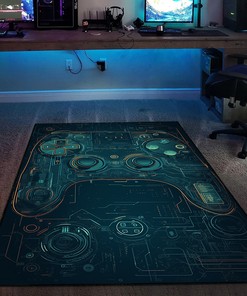 Gamer Rug for Bedroom - Personalized Area Rug for Teen Boys with Controller Design - Perfect Gift for Gamers G95