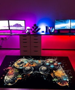 Gamer Rug for Bedroom - Personalized Area Rug for Teen Boys with Controller Design - Perfect for Game Rooms or Home Decoration M17