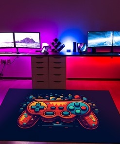 Gamer Rug for Bedroom - Personalized Area Rug for Teen Boys with Controller Design - Perfect for Game Rooms or Home Decoration M28