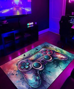 Gaming Room Decor For Boys - Personalized Game Controller Area Rugs - Gift for Kids