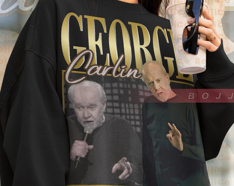 George Carlin Ironic Sweater, Sarcastic Quote Tee, Stupid People Quote, Stand Up Comedian Funny Fan Tee, Humor Apparel - Image 2