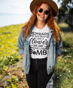 Ginger Fragile Like A Bomb Tee, Redhead Gift, Unisex Shirt for Fans