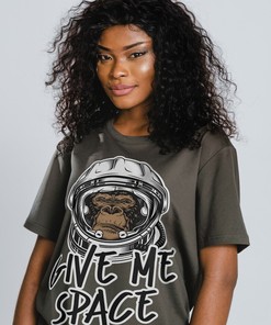 Give Me Space Social Distancing Alien Funny Monkey Unisex Tee