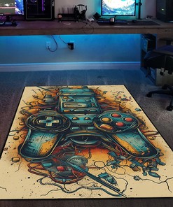 Give Your Game Room a Makeover with Personalized Shufflezone Game Controller Area Rug for Teen Boys