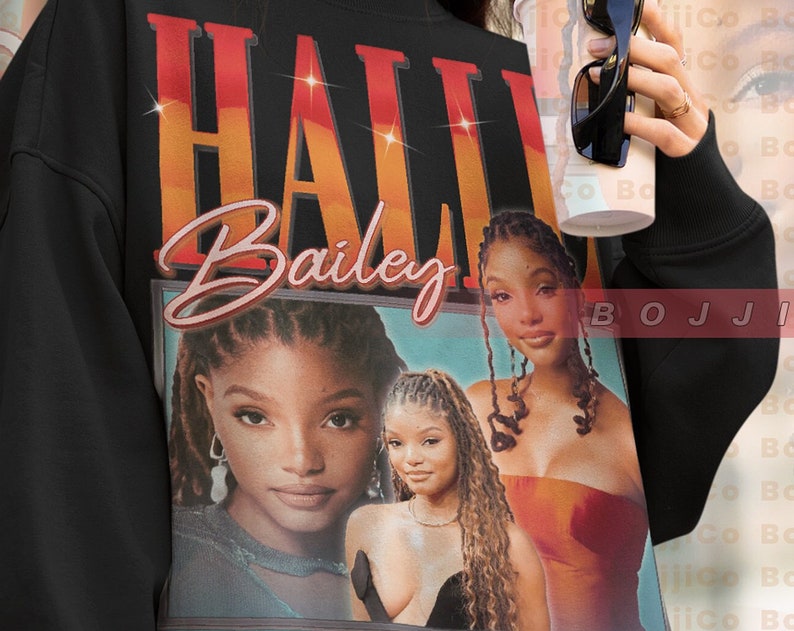 HALLE BAILEY Vintage Tribute Sweatshirt, Homage Tee with vintage sweater and Gift for Fans quote - Image 2