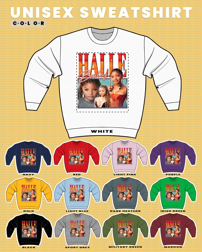 HALLE BAILEY Vintage Tribute Sweatshirt, Homage Tee with vintage sweater and Gift for Fans quote - Image 3