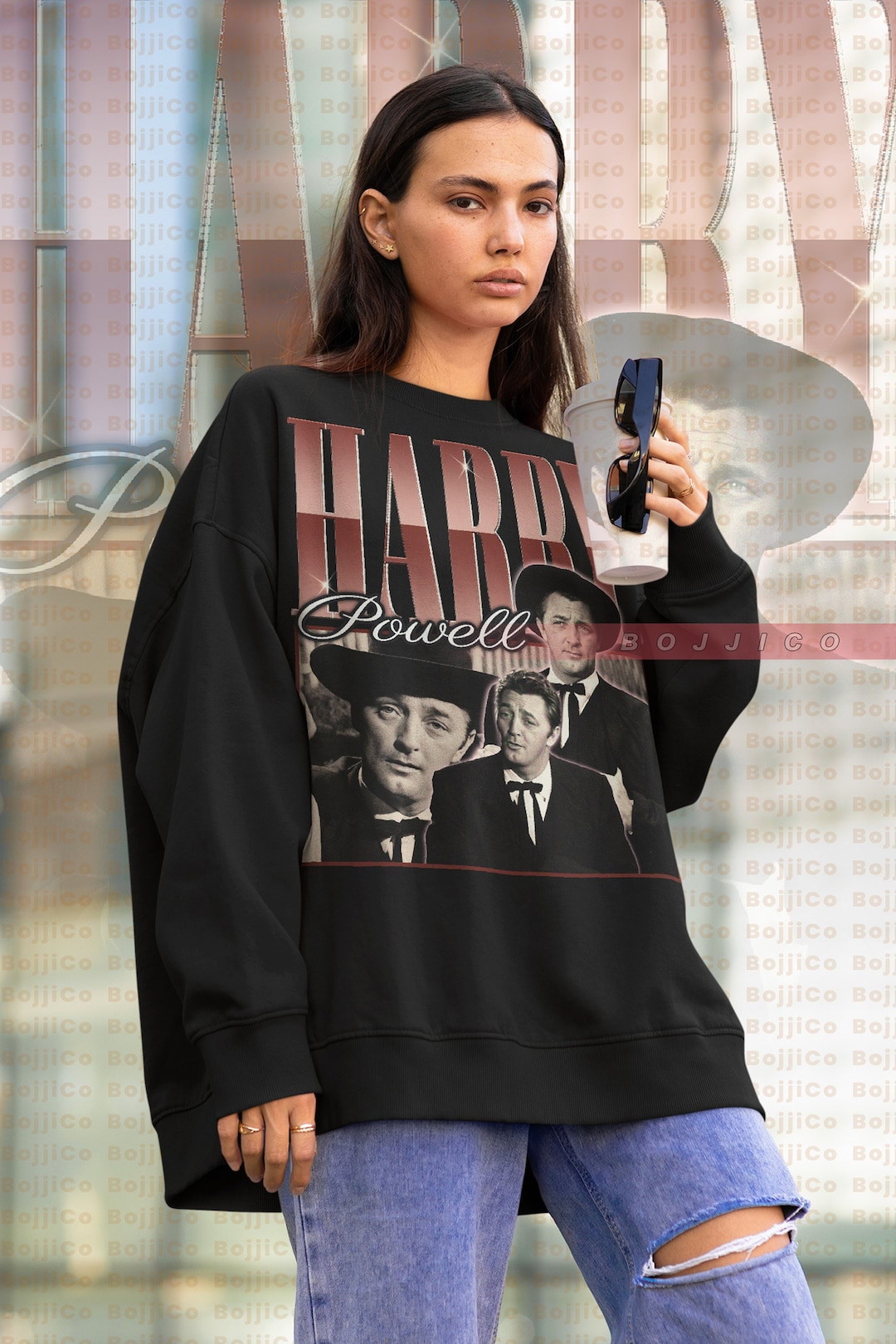 HARRY POWELL Retro Film Sweatshirt, The Night of the Hunter Hoodie with Robert Mitchum Fan Tees and Davis Grubb Novelist