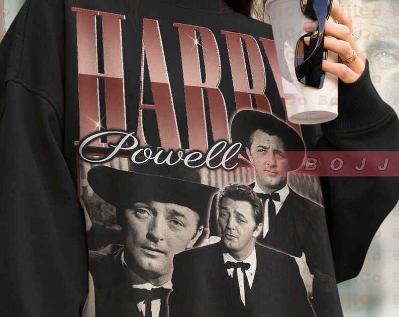 HARRY POWELL Retro Film Sweatshirt, The Night of the Hunter Hoodie with Robert Mitchum Fan Tees and Davis Grubb Novelist - Image 2