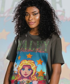 Haley Homage T-Shirt, Stardew Valley Gift, Pixel Farming RPG Video Game Tee