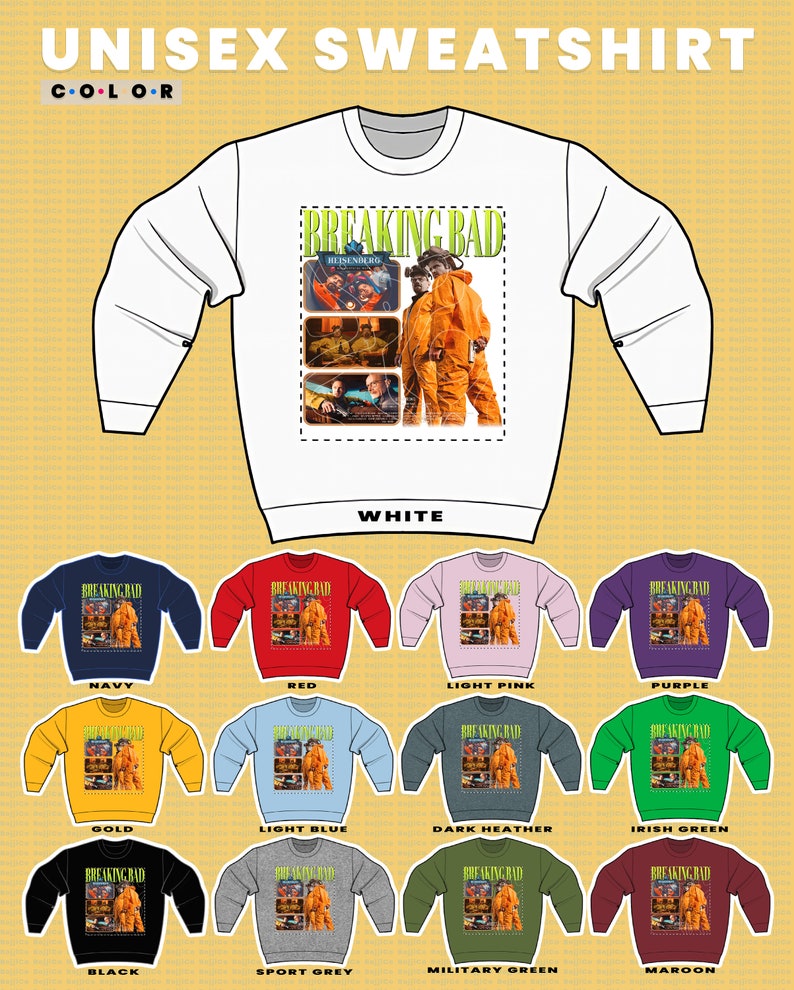 Heisenberg Blue Breaking Bad Sweatshirt - Walter White Homage Fan T-Shirt for TV Show Lovers - Image 3