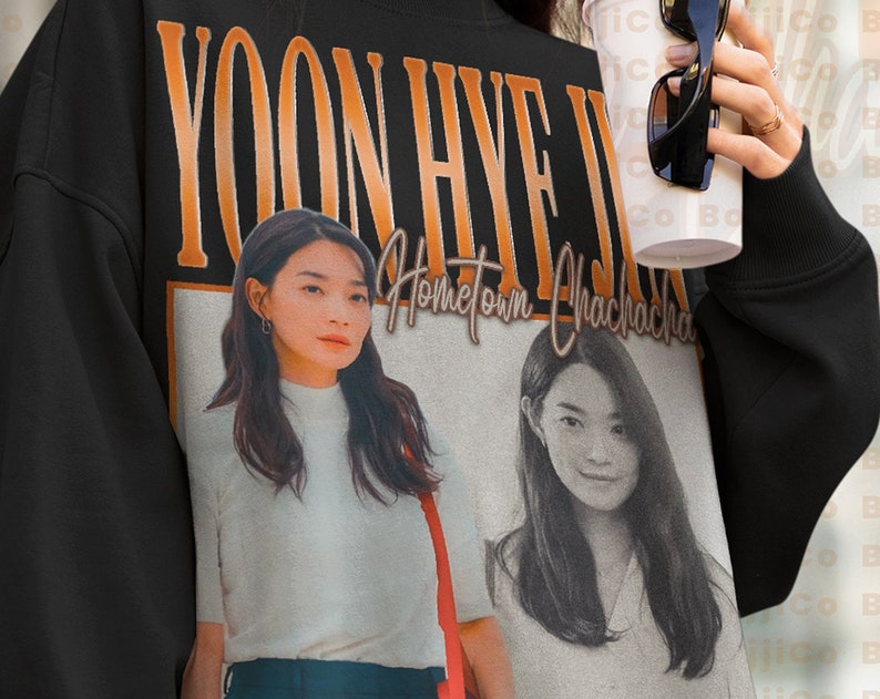 Homage Fan Made T-Shirt for Yoon Hye-Jin's Hometown ChaChaCha Korean Drama - Shin Hye Jin and Kim Seon Ho Unisex Sweater - Image 2
