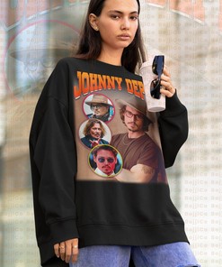 Homage Johnny Depp Sweatshirt - Vintage Photo Longsleeve for Fans