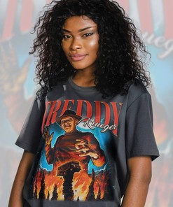 Horror Movie Halloween Tee - Vintage Freddy Krueger and Jason Voorhees Tshirt for Fans