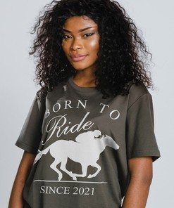 Horse Rider Unisex Tee - Born to Ride Tee with Funny Horse Racing Shirt Print, Perfect Gift for Horse Racing or Horse T-Shirt Fans