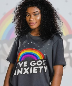 Humorous Anxiety PRIDE Months Tee, Rainbow Love Symbol Unisex Shirt for Fans