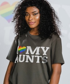 I Love My Aunts LGBT Pride Unisex Tee, Funny Gay Rainbow Shirt for Fans